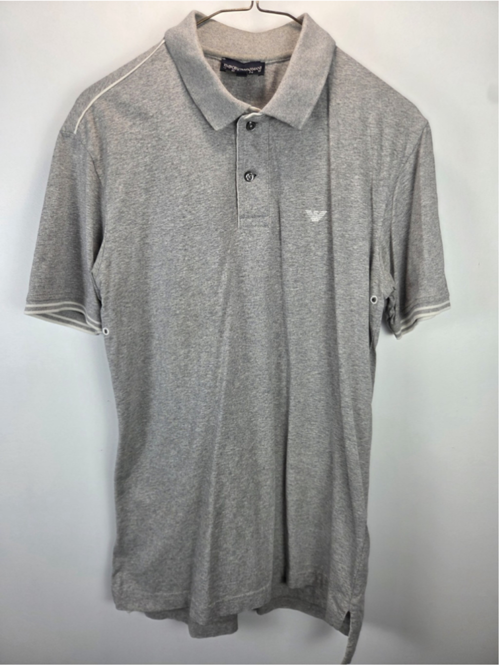 Emporio Armani Jeans Men's Golf Polo Gray MEDIUM Pre-Owned